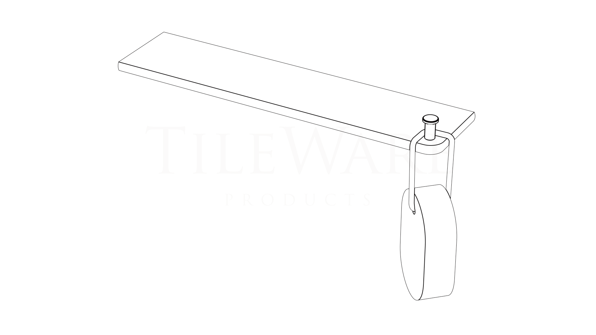 TileWare Boundless™ Series Rectangular Corner Shelf With Tee Hook  (Traditional) - Tile Pro Depot